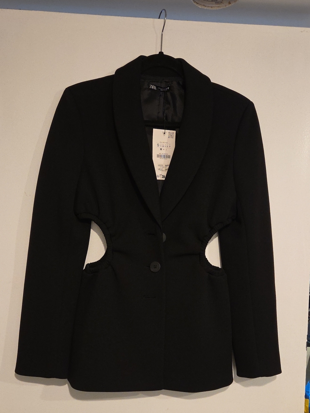 Zara Black Cutout Waist Blazer Jacket